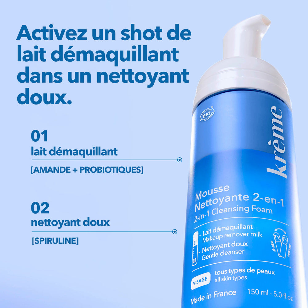 Mousse Nettoyante 2-en-1